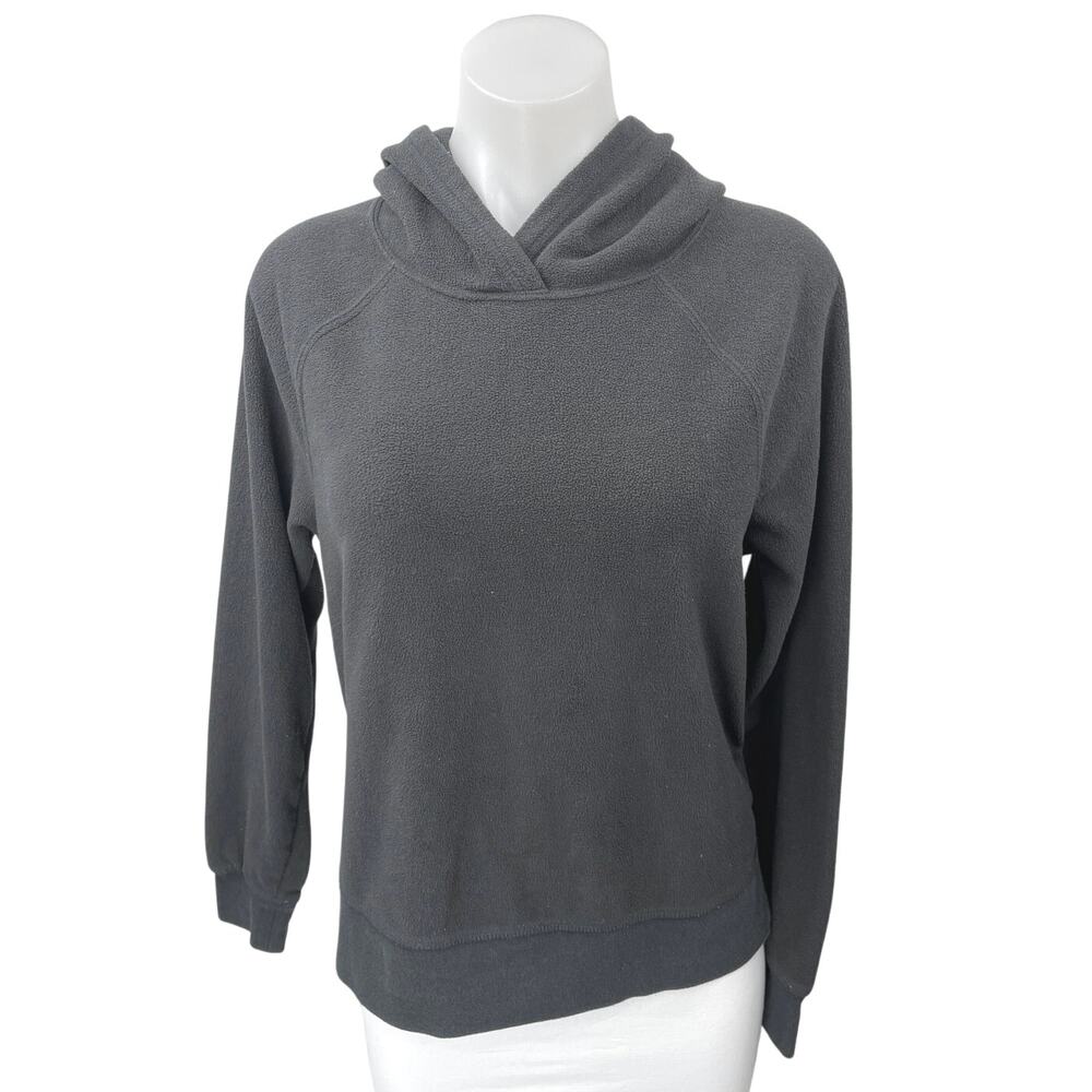 GAP Dark Gray Fleece Sherpa Long Sleeve Hoodie Hooded Sweatshirt Top Size S